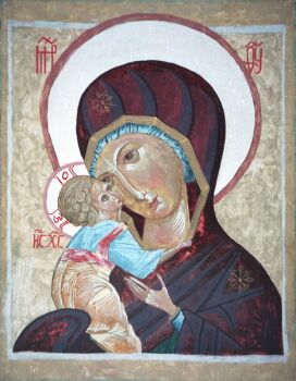 Владимирская икона Богоматери. Маркова Аня, 10 лет. Студия "Святогорье"