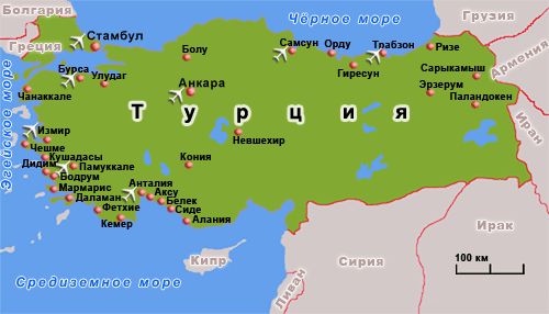 Карта Турции