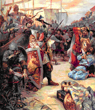 Смерть Оскольда. Неизв. художник XIX в.